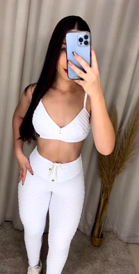 Conjunto Fitness Texturizado Branco